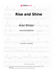 Sheet music, chords Ariel Winter - Rise and Shine