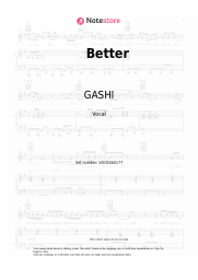 Sheet music, chords GASHI, Wiz Khalifa - Better
