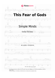 Sheet music, chords Simple Minds - This Fear of Gods