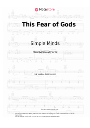 Sheet music, chords Simple Minds - This Fear of Gods