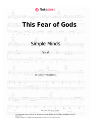 Sheet music, chords Simple Minds - This Fear of Gods