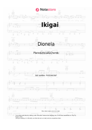 Sheet music, chords Dionela, Loonie - Ikigai