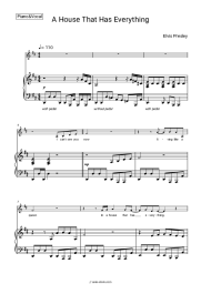 Sheet music, chords Elvis Presley - A House That Has Everything