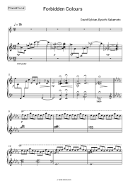 Sheet music, chords David Sylvian, Ryuichi Sakamoto - Forbidden Colours