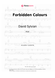Sheet music, chords David Sylvian, Ryuichi Sakamoto - Forbidden Colours