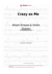 Sheet music, chords Alison Krauss & Union Station - Crazy as Me