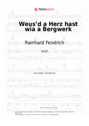 Sheet music, chords Rainhard Fendrich - Weus’d a Herz hast wia a Bergwerk