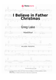Sheet music, chords Greg Lake - I Believe in Father Christmas