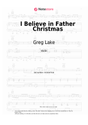 Sheet music, chords Greg Lake - I Believe in Father Christmas