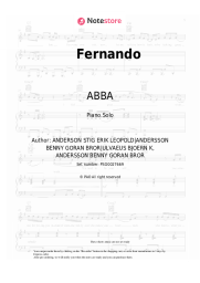 Sheet music, chords ABBA - Fernando