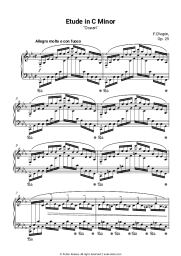 Sheet music, chords Frederic Chopin - Etude Op. 25, No. 12 C-minor 'Ocean'