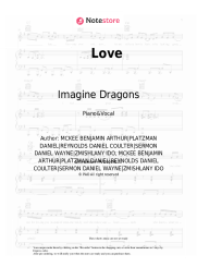 Sheet music, chords Imagine Dragons - Love