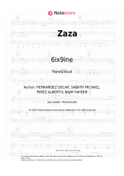 Sheet music, chords 6ix9ine - Zaza