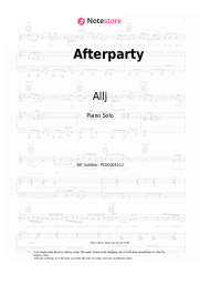 Sheet music, chords Allj - Afterparty