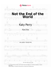 Sheet music, chords Katy Perry - Not the End of the World